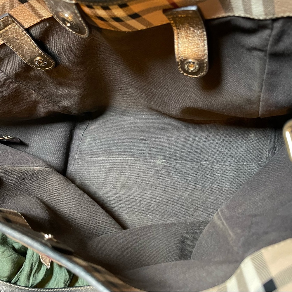 Burberry Tan and Black Plaid Tote Bag - Picture 5 of 15